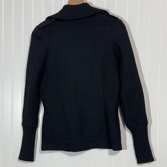 Diane von Furstenberg Wool Military Cardigan Jacket Black M Women’s 100% Wool - Picture 3 of 8